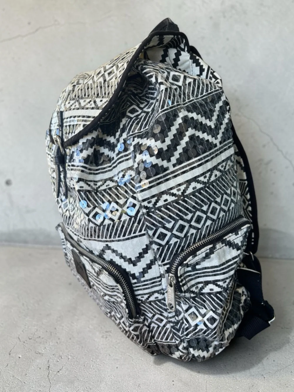 Victoria's Secret PINK Bling Sequin Aztec Backpack in black and white - Picture 4 of 16